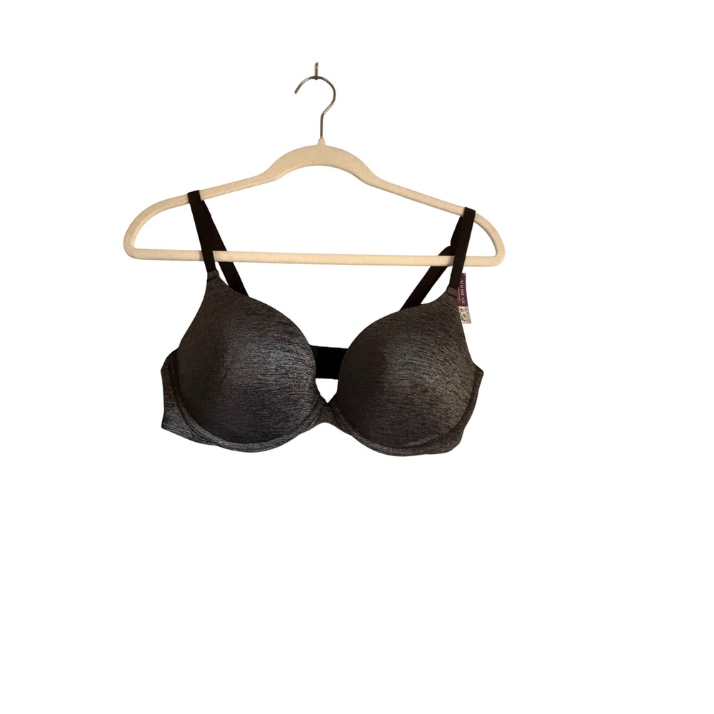 Adore Me 36D Push Up Bra Charcoal Gray Space Dye Heathered‎ Underwire Contour